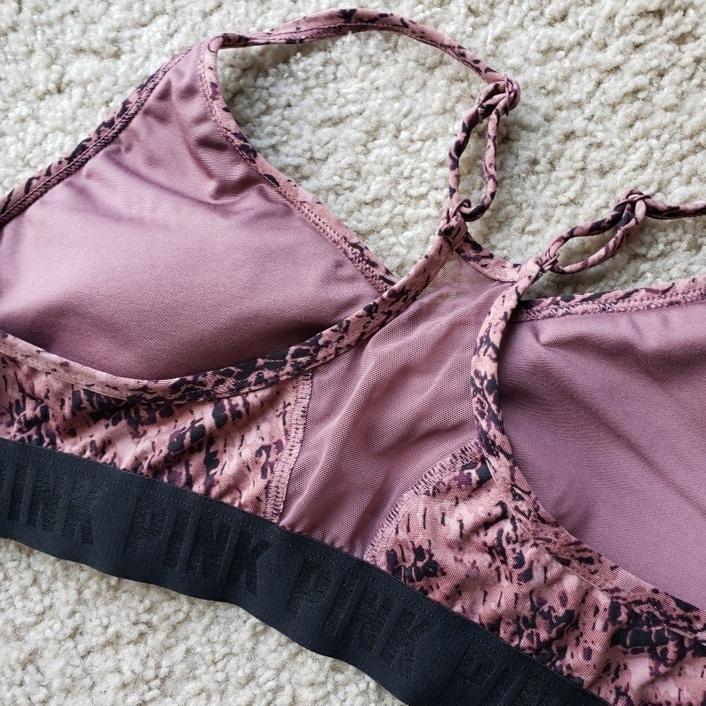 Pink VS Snakeskin Python Black Blush Sports Bra - Picture 4 of 8